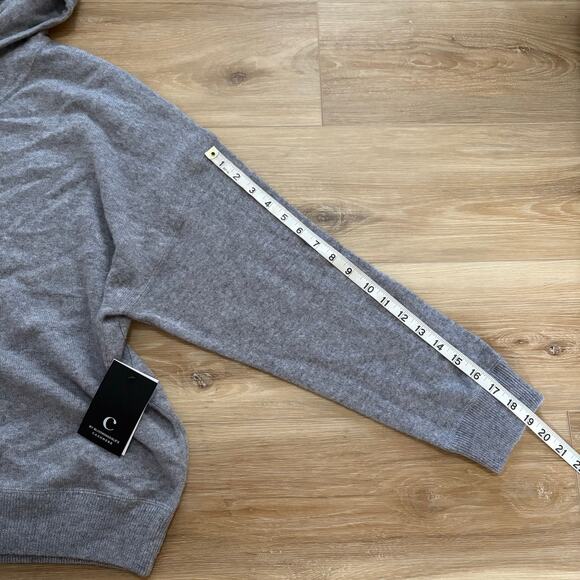 C by Bloomingdale’s Cashmere Pullover Cashmere Hoodie Gray XXL - Picture 5 of 6